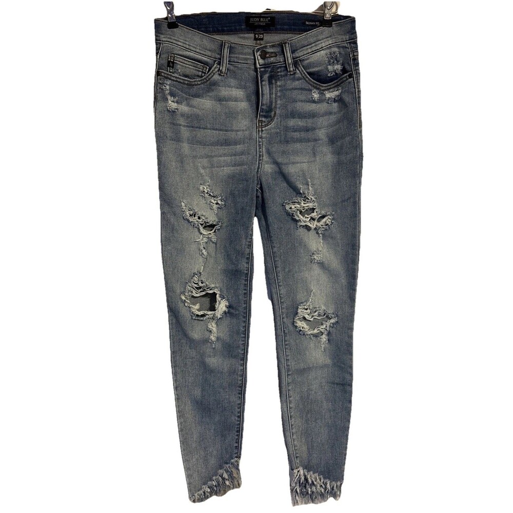 Judy Blue Skinny Fit Women’s Light Wash Distressed Jeans Size 9/29